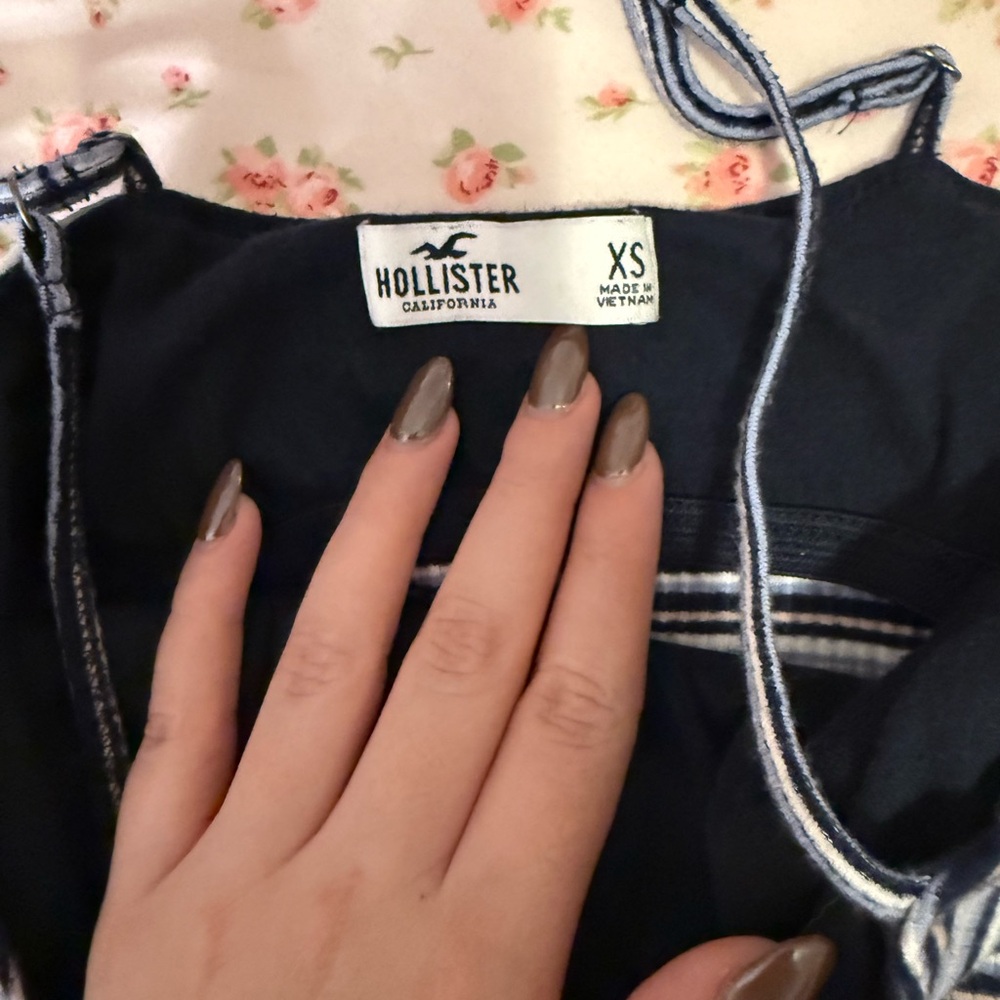 Hollister Navy Blue and White Striped Mini Dress - Picture 2 of 2